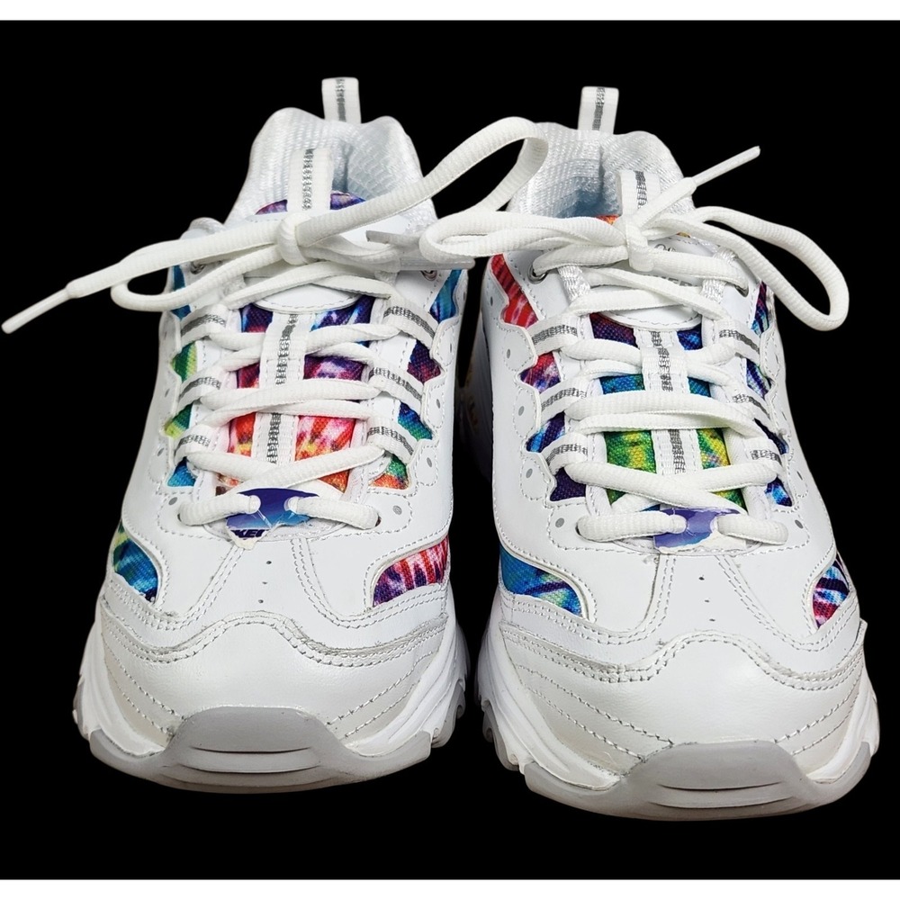 SKECHERS D LITES SUMMER FIESTA WOMANS SNEAKERS TIE DYE DESIGN SIZE 8.5 NEW - Picture 2 of 10